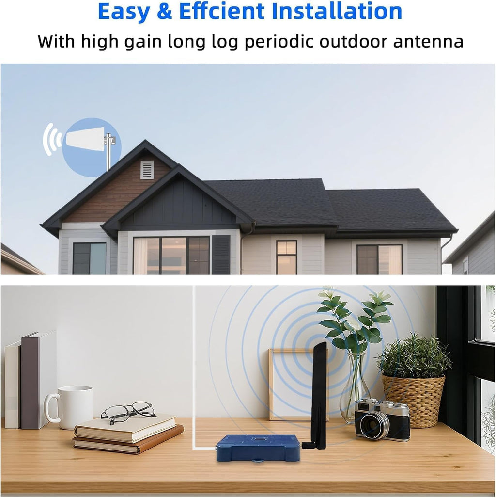 Cell Phone Booster for Home & Office,Up to 2000 sq ft,Cell Phone Signal Booster with Band 5/12/13/17,Boost 5G 4G Data