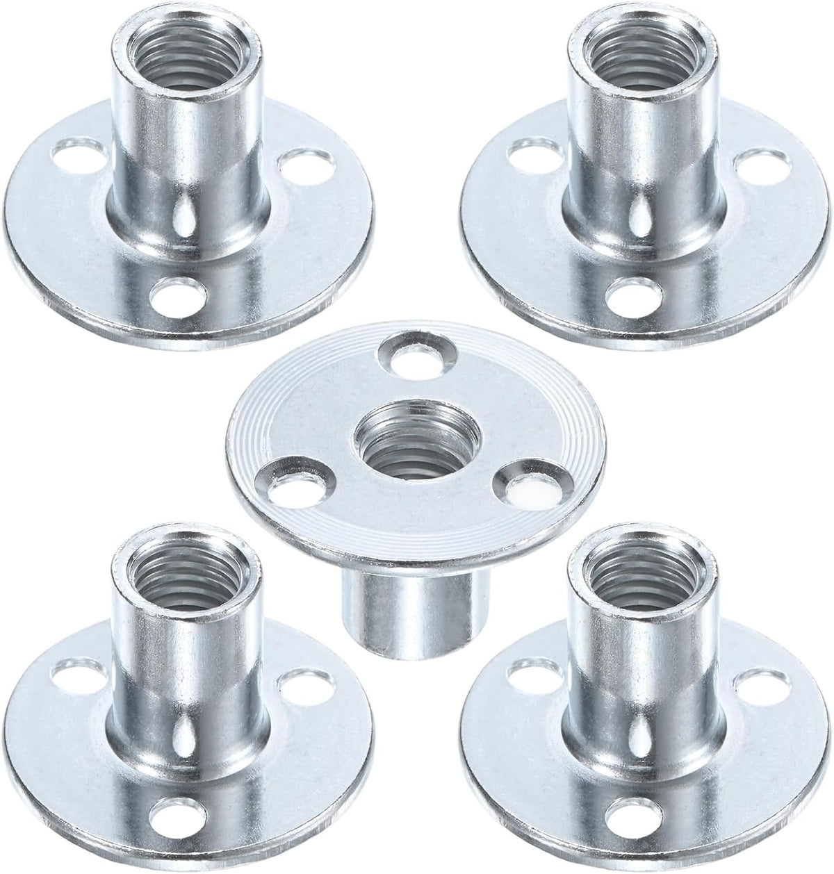 M METERXITY 5-Pack M12x25mm T-Nuts Zinc Plated Carbon Steel Tee Nut Silver