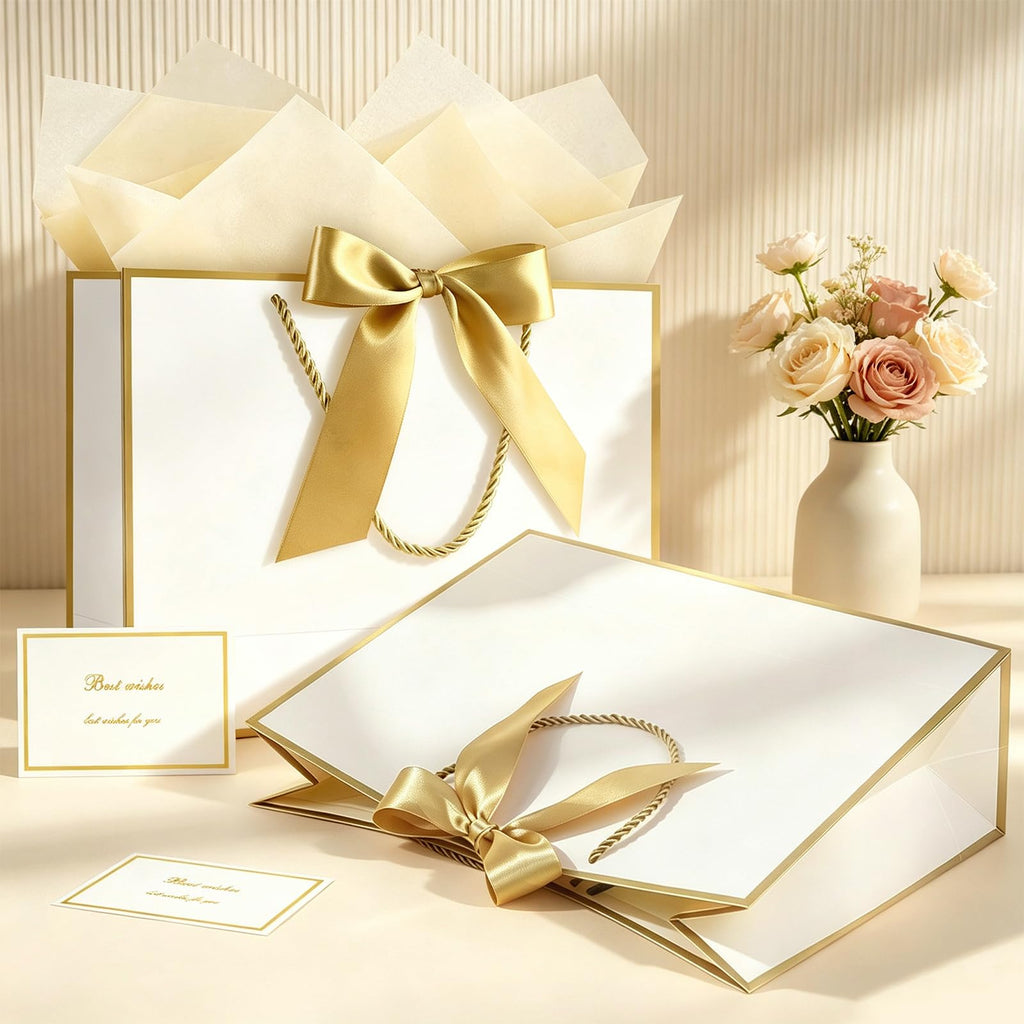 Gift Bags with Handles, 13" Medium Gift Bags with Tissue Paper