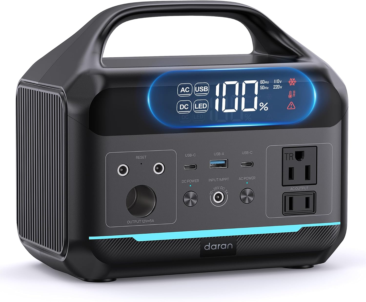 Portable Power Station 300W, 192Wh LiFePO4 Battery, Solar Generator with 110V AC Outlet & 8 Ports,Battery Backup for