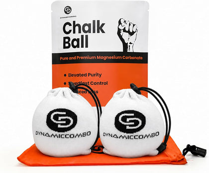 Gym Chalk Balls & Storage Bag, Superior Grip & Less Mess, 120g | Refillable chalk balls for climbing, rock climbing