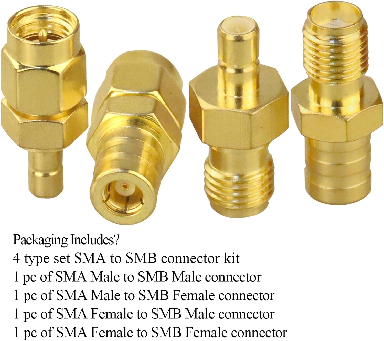 4PCS SMA to SMB Radio Antenna Coax Adapter, SMA Male/Female to SMB Male/Female Coax Connector for DAB Car Aerial
