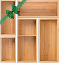 Bamboo Drawer Organizer 5 Pcs for Kitchen Multi-purpose Storage Dividers for Kitchen, Office, Jewelry, Cosmetics
