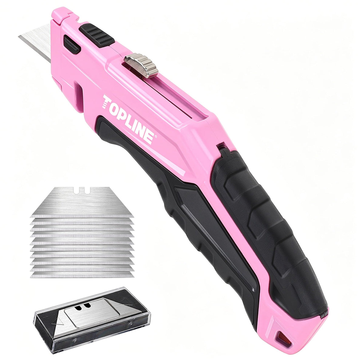 Retractable Pink Utility Knife, Pink Box Cutter for Women