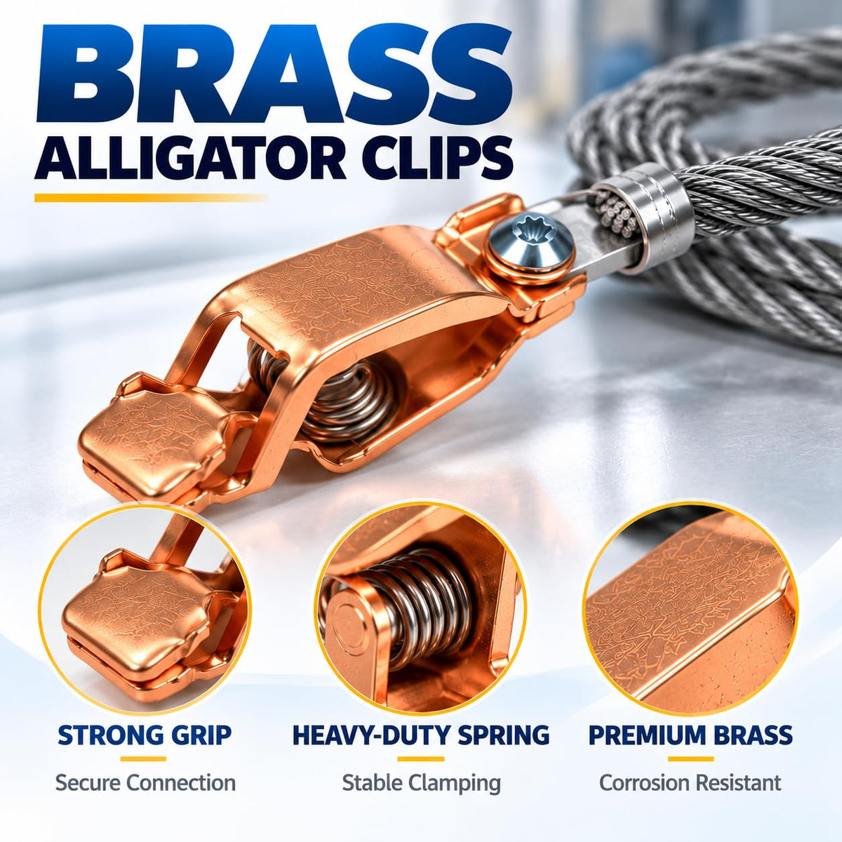 2-Pack 3ft Flexible Bonding Wire with Alligator Clips