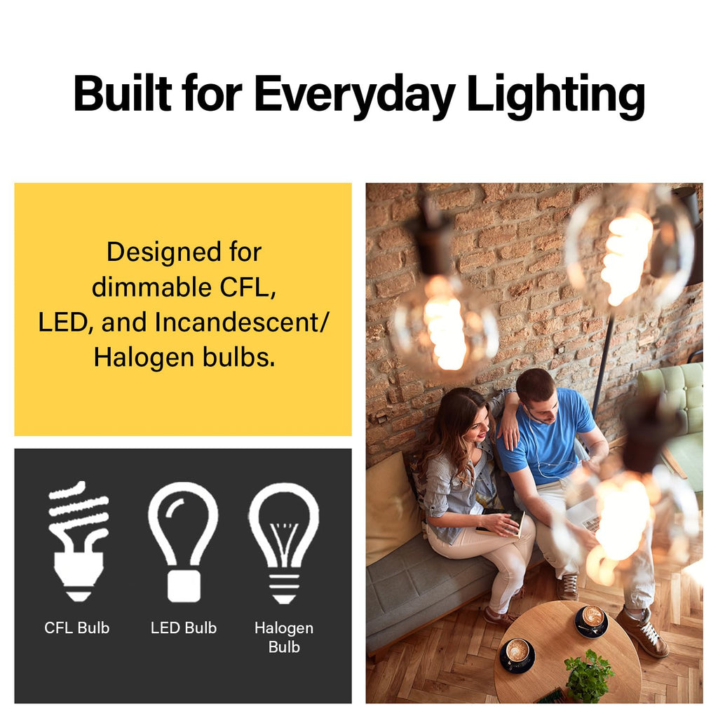 Legrand Radiant 450W LED Dimmer Light Switch 3-Way Rocker Nickel 1-Pack