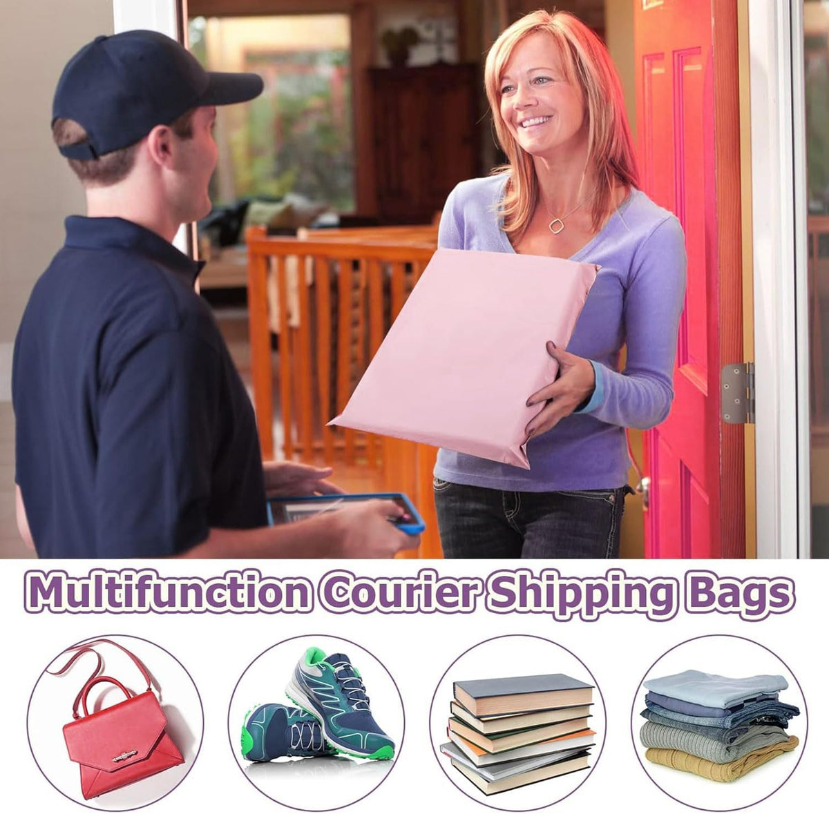10x13" Poly Mailers 100PCS, 5-Layer Self-Seal Waterproof Shipping Bags for Clothes, Books, Mailing, E-commerce