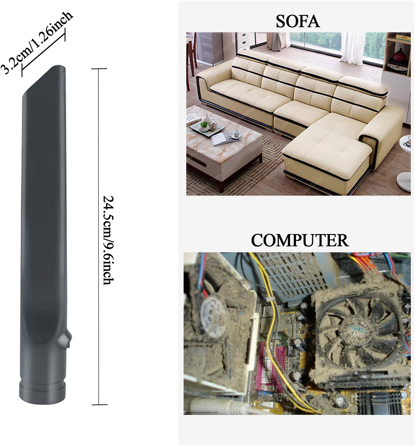 Vacuum Accessories & Attachments for Dyson Ball Animal 2, 3, DC58 DC59 V6 V7 V8 V10 V11 V15 - Flexible Crevice Tool