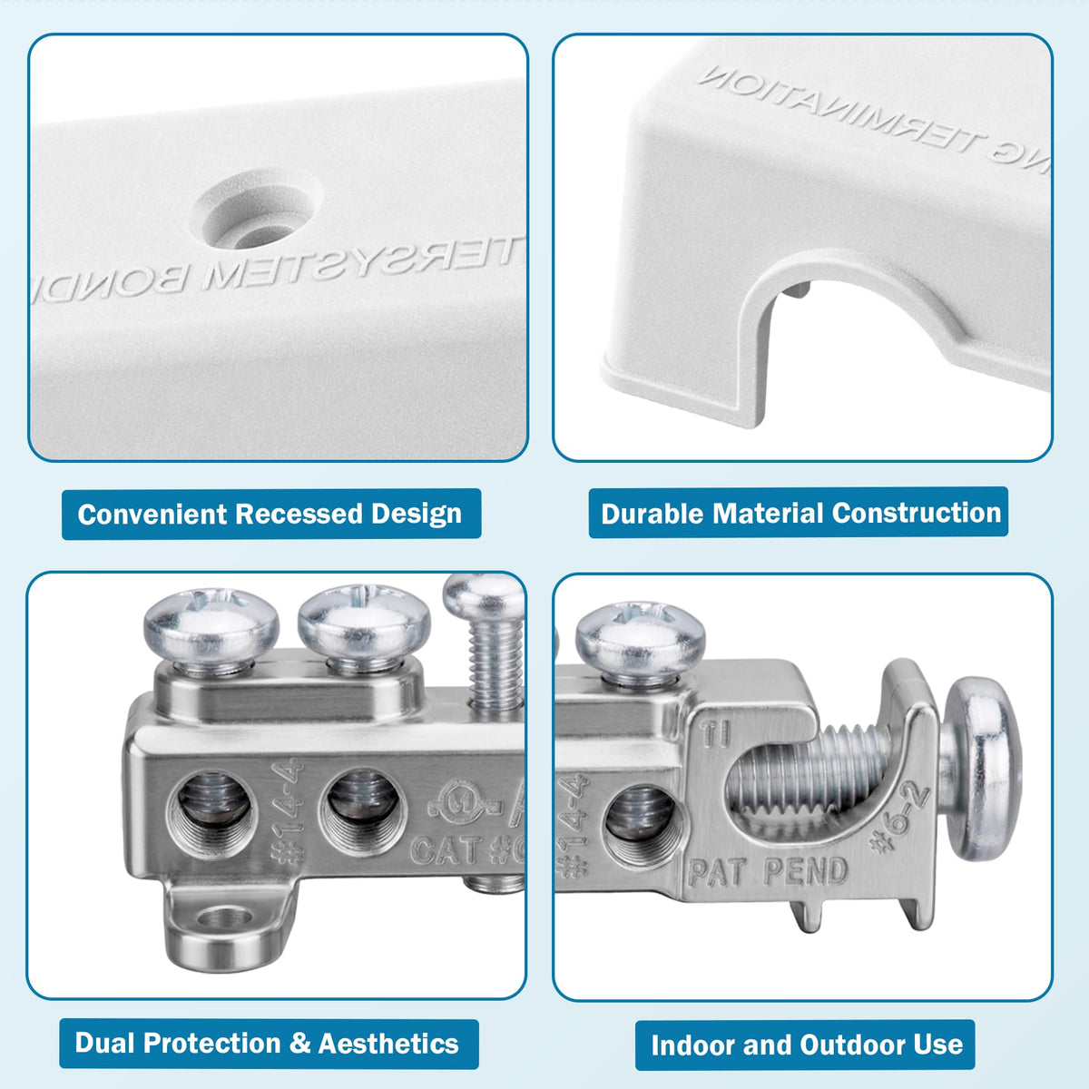GB5-1 4-1/2 Inch Intersystem Grounding Bridge with White Plastic Cover