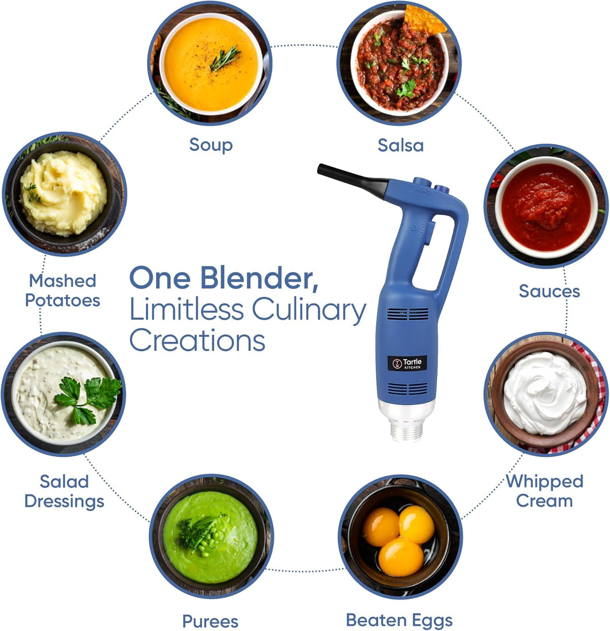 TK Commercial Immersion Blender 500W Heavy Duty for Restaurants - 12" Shaft