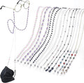 8 Pcs Eyeglass Chains Beaded Glasses Chain for Women Stylish Elegant Sunglasses Strap Holder Around Neck