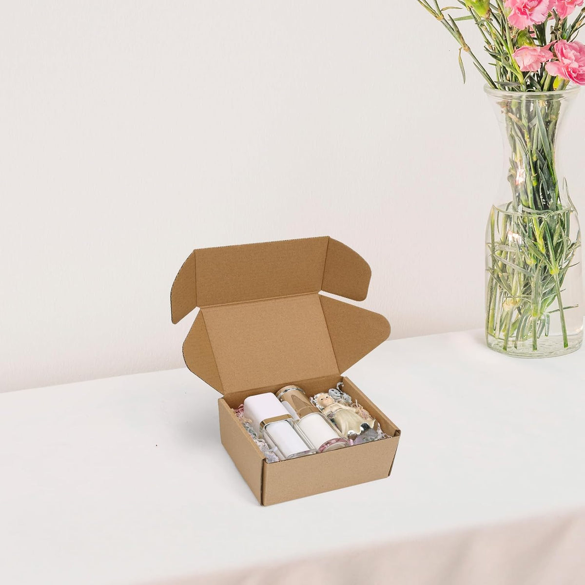 6x4x3 inch Small Shipping Boxes, Set of 6 Mailing Boxes, Brown