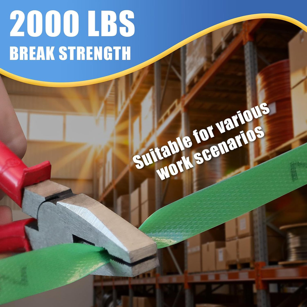 3/4"x.036"x2900ft Embossed Polyester (PET) Strapping Roll of 16"x6" Core Size 2000lbs Break Strength