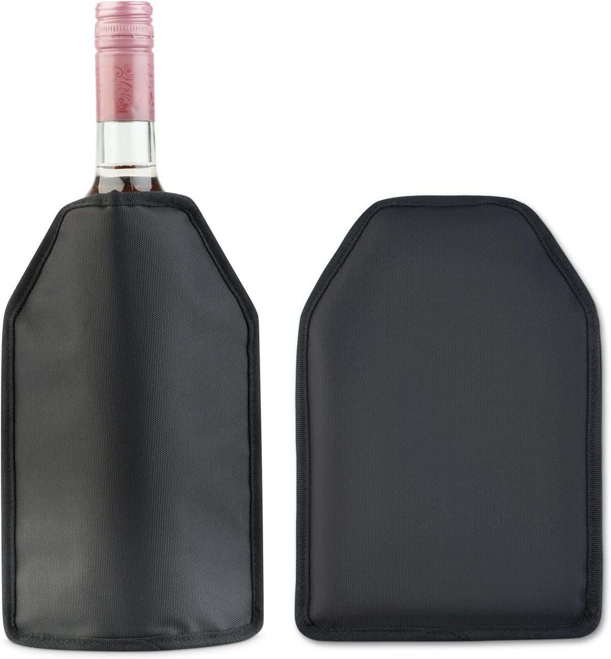 Wine Cooler Sleeve Solid Gel Wine Sleeve, Reusable Bottle Cooler, Black