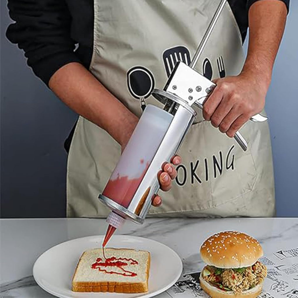 Hamburger Sauce Gun Stainless Steel Condiment Dispenser