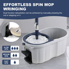 Spin Mop and Bucket System with 180-Degree Rotating Head