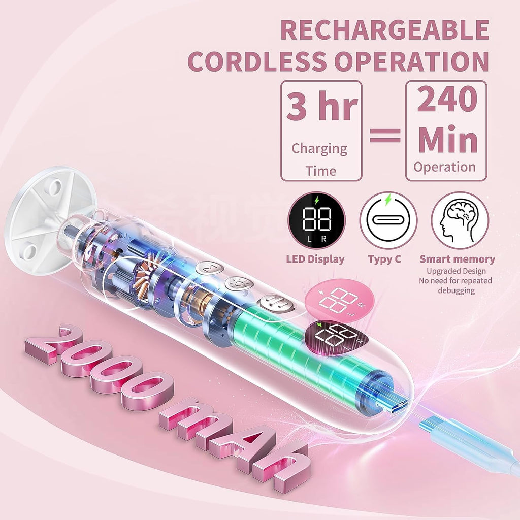 Electric Nail Drill Kit, Cordless