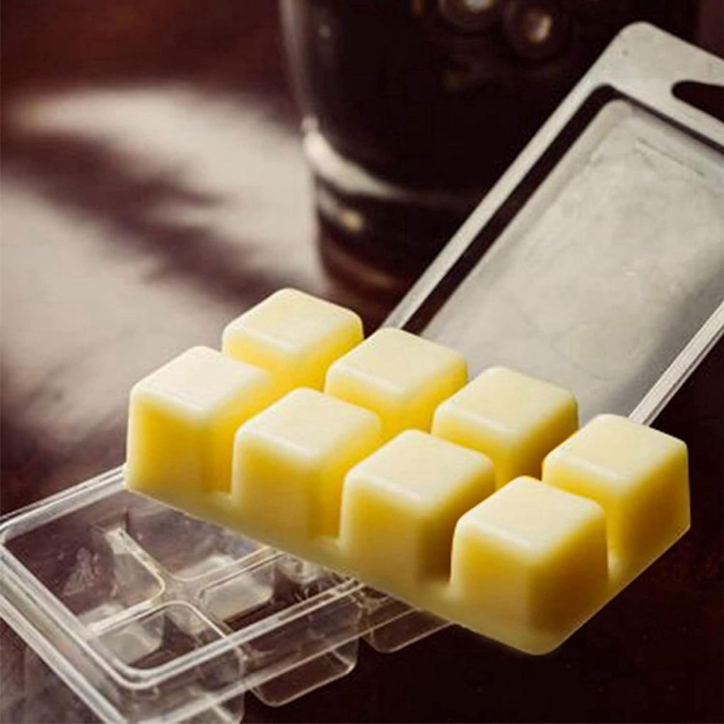 Wax Melt Containers-8 Cavity Clear Empty Plastic Wax Melt Molds-100 Packs Cubes Clamshells for Tarts Wax Melts