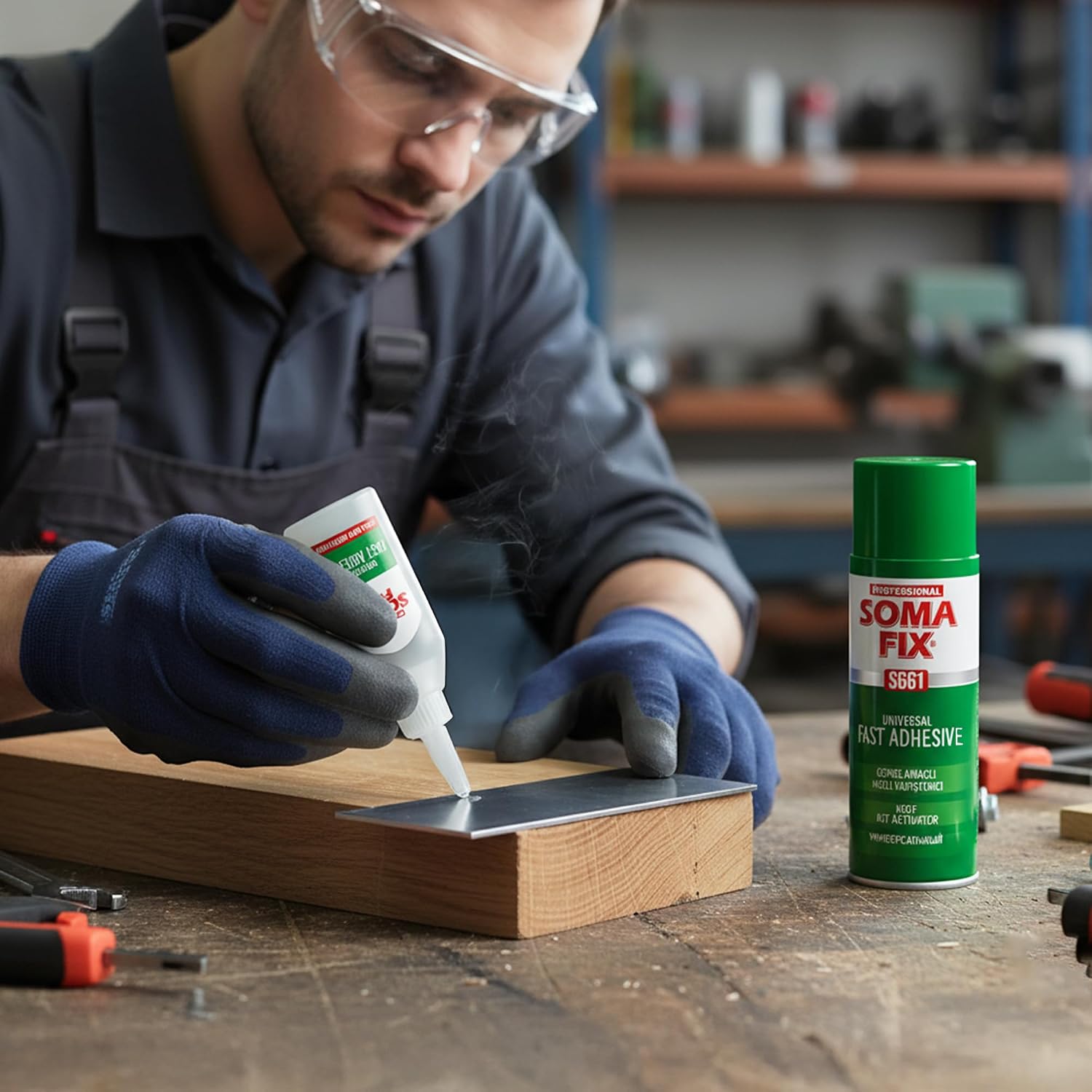 CA Glue with Activator - Instant Bond Cyanoacrylate Adhesive | Super Glue for Wood, Plastic, Glass, Metal, Leather