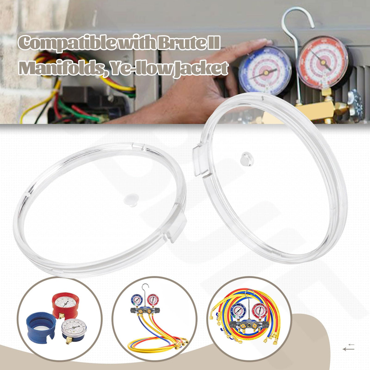 BIBIJIE 2 Pack 49100 80 mm Replacement Crystal Gauge Lens