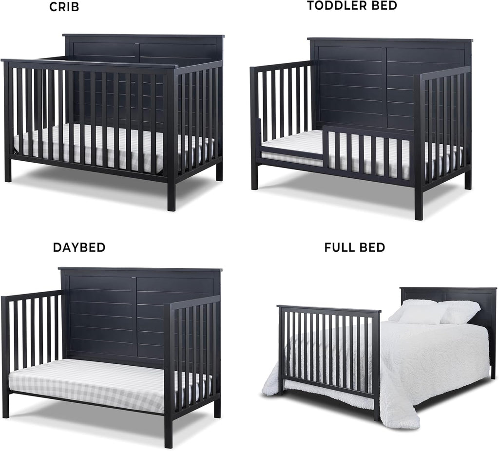 Furniture Ashley Crib, Classic 4-in-1 Convertible Pannel Crib, Baby Crib Made of Wood, Non-Toxic Finish, Wooden Baby