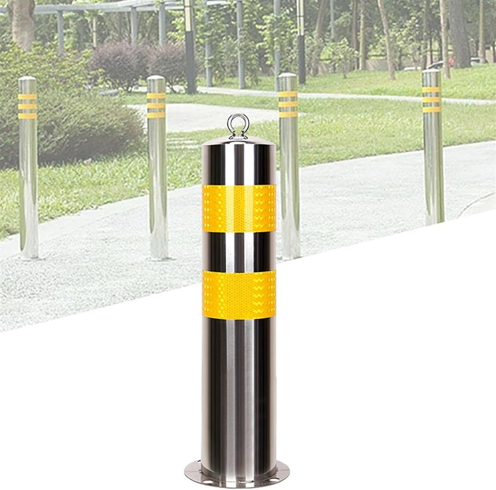 Stainless Steel Parking Barrier Cones & Bollard Posts - Durable Traffic Safety Block for Garage & Bus Stops, 4
