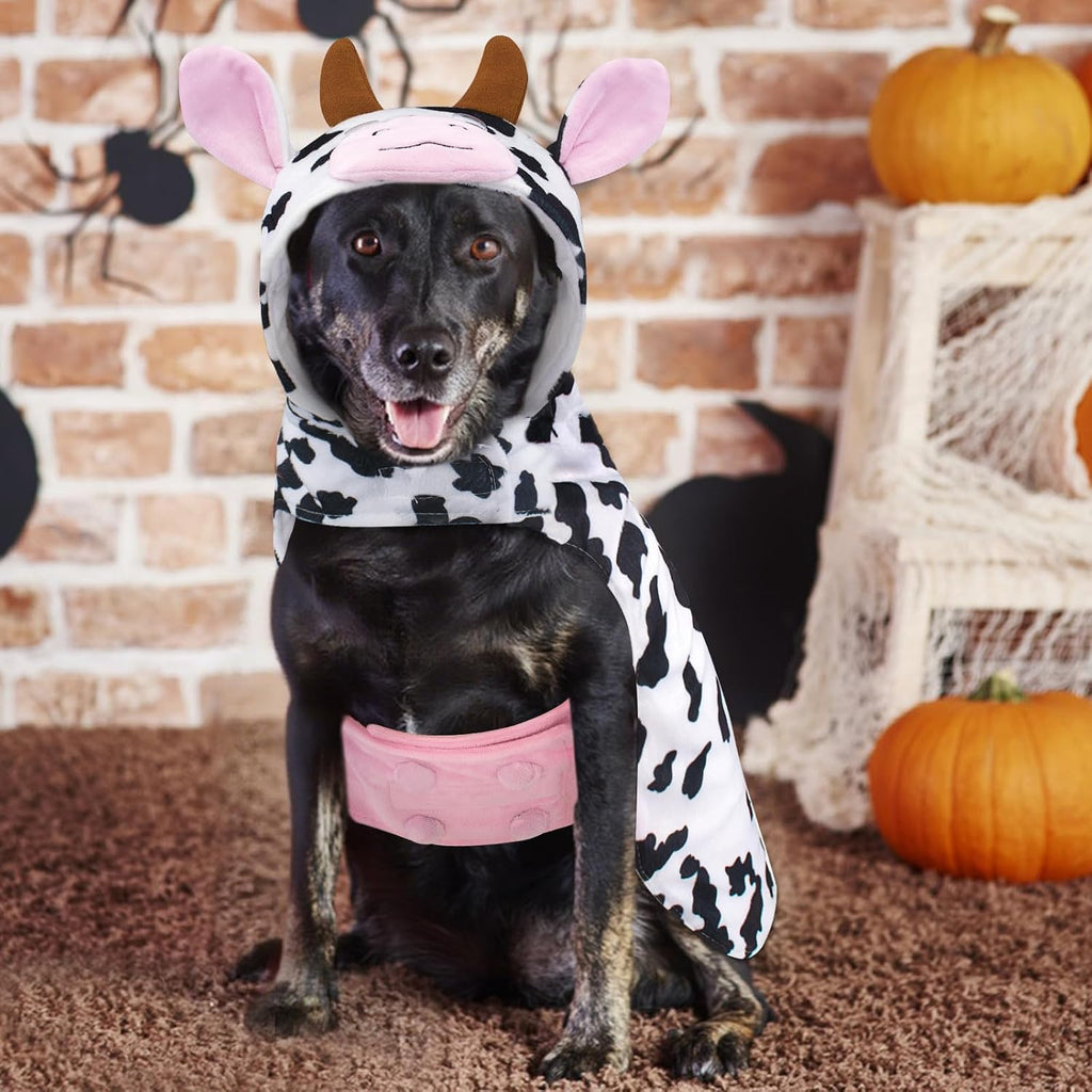Cow Dog Costume Clothes, Dog Halloween Costumes for Small Medium Dogs, Funny Pet Costumes Milk Cows Outfit for French