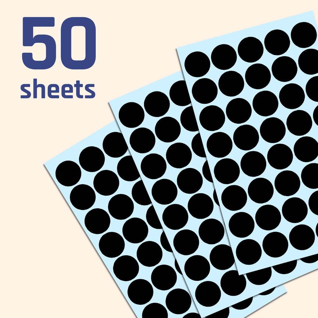 2000 Pack, 3/4" Round Dot Stickers Circle Labels - Black