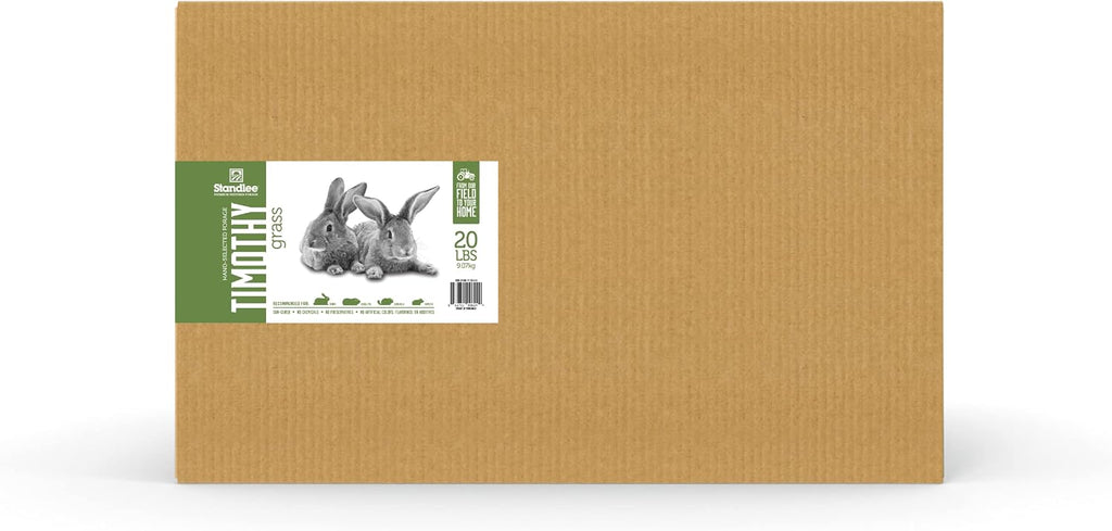 Standlee Western Timothy Grass Hay Small Animal Food for Rabbits, Guinea Pigs, and Chinchillas, 20 lb. Box