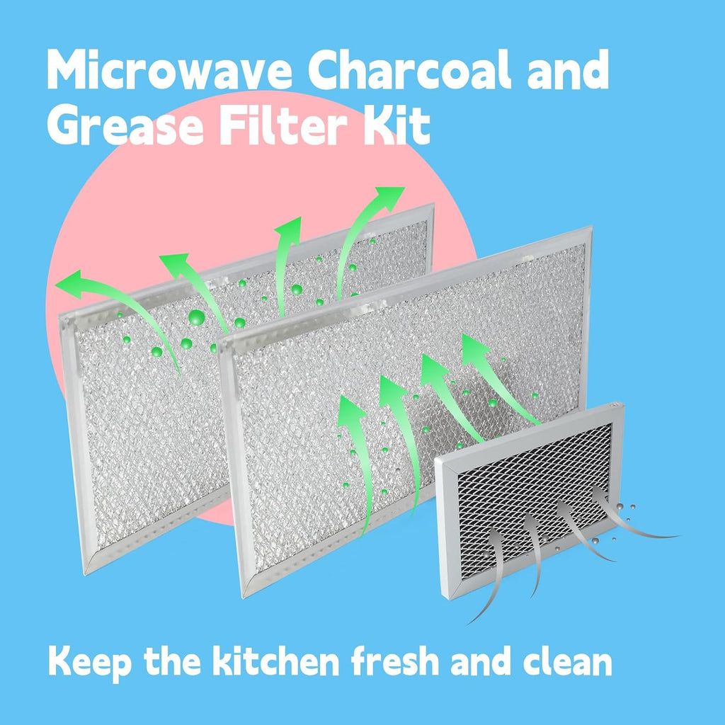 3 Pcs Grease Filter Kit Compatible with GE Microwave Oven JVM6175SF1SS JVM6175SK1SS JVM6175SK2SS JVM6175SK3SS