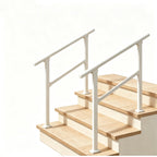 2 Pack Hand Rails for Outdoor Steps,3 Step White Railing Kit