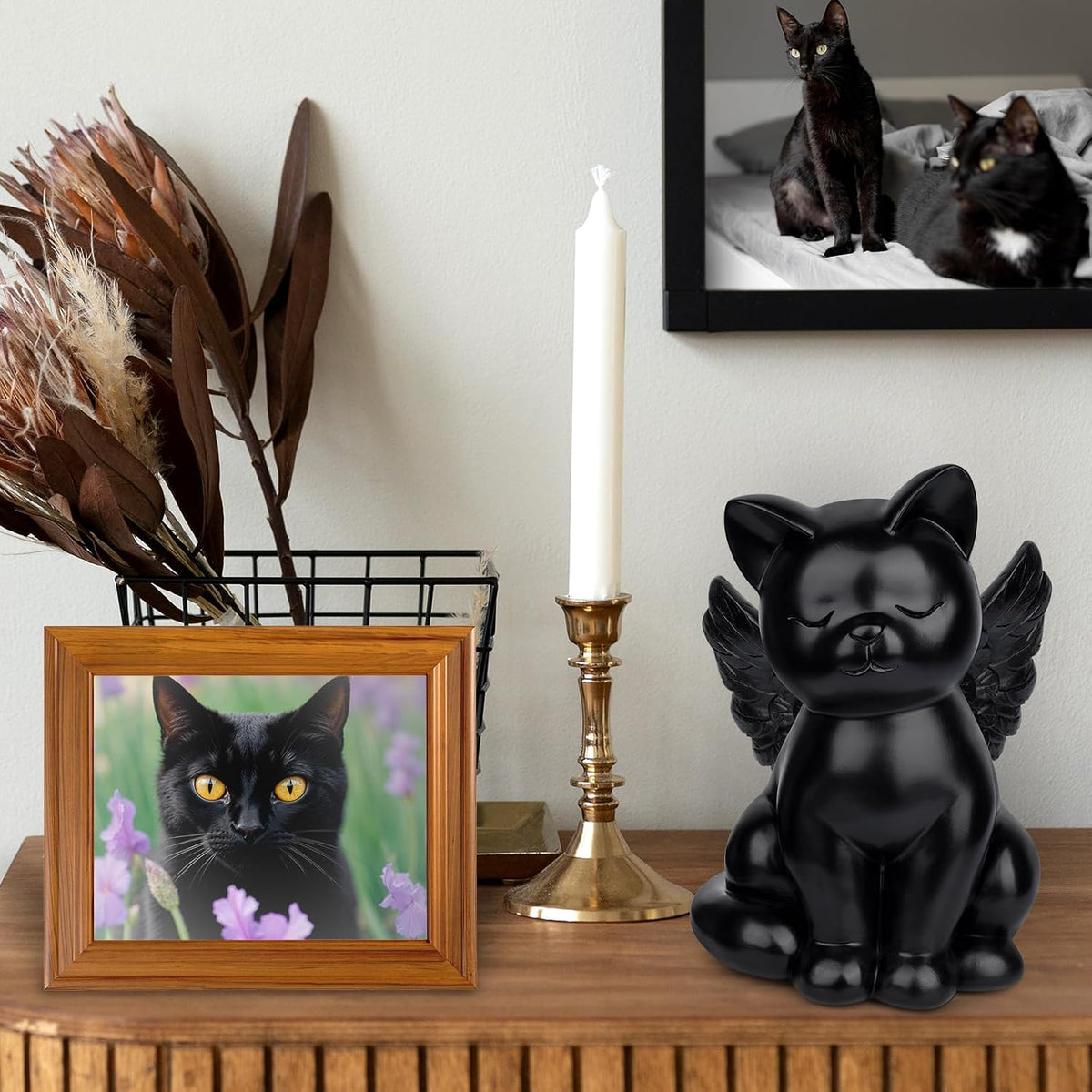 Black Cat Urn, Pet Urn for Cat Ashes