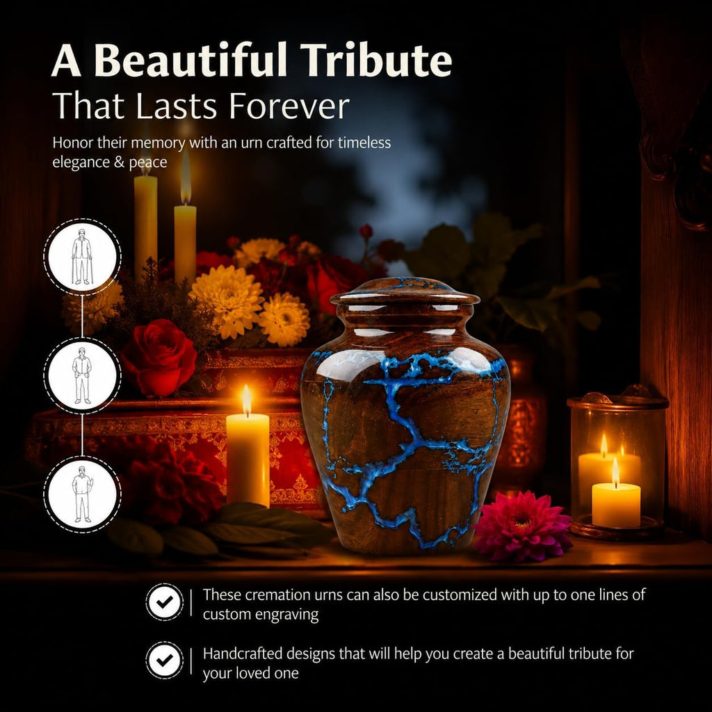Small Cremation Urn for Human Ashes Adult - Keepsake Memorial & Funeral Urn for Mom, Dad | Premium Mini Rosewood Urn