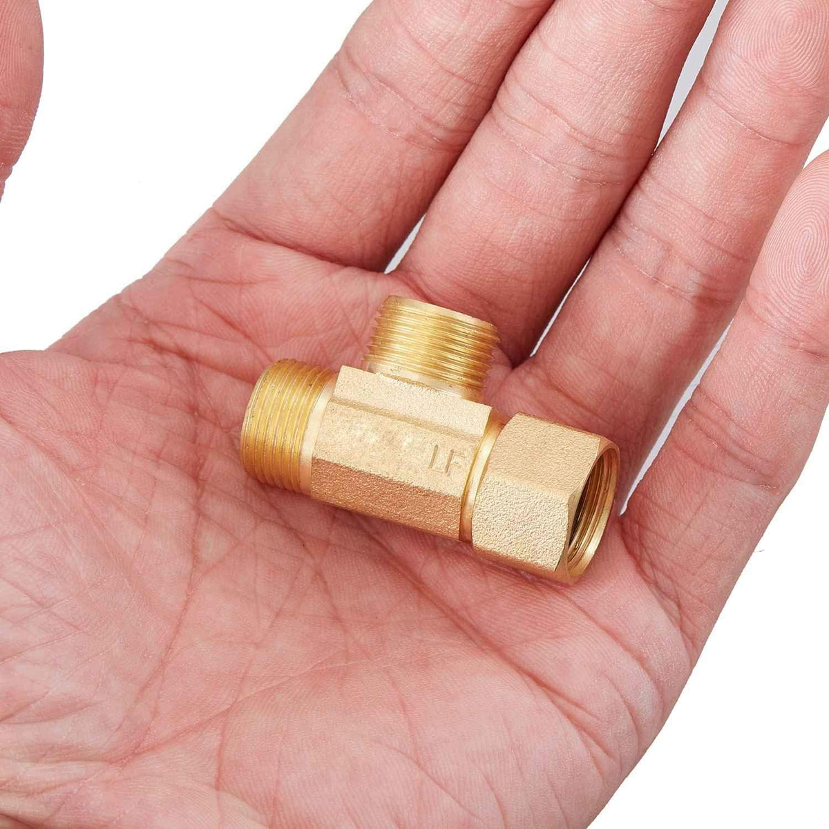 Lead-Free Brass 1 PCS 3/8 Inch Angle Stop Add-A-Tee Compression Tee Valve