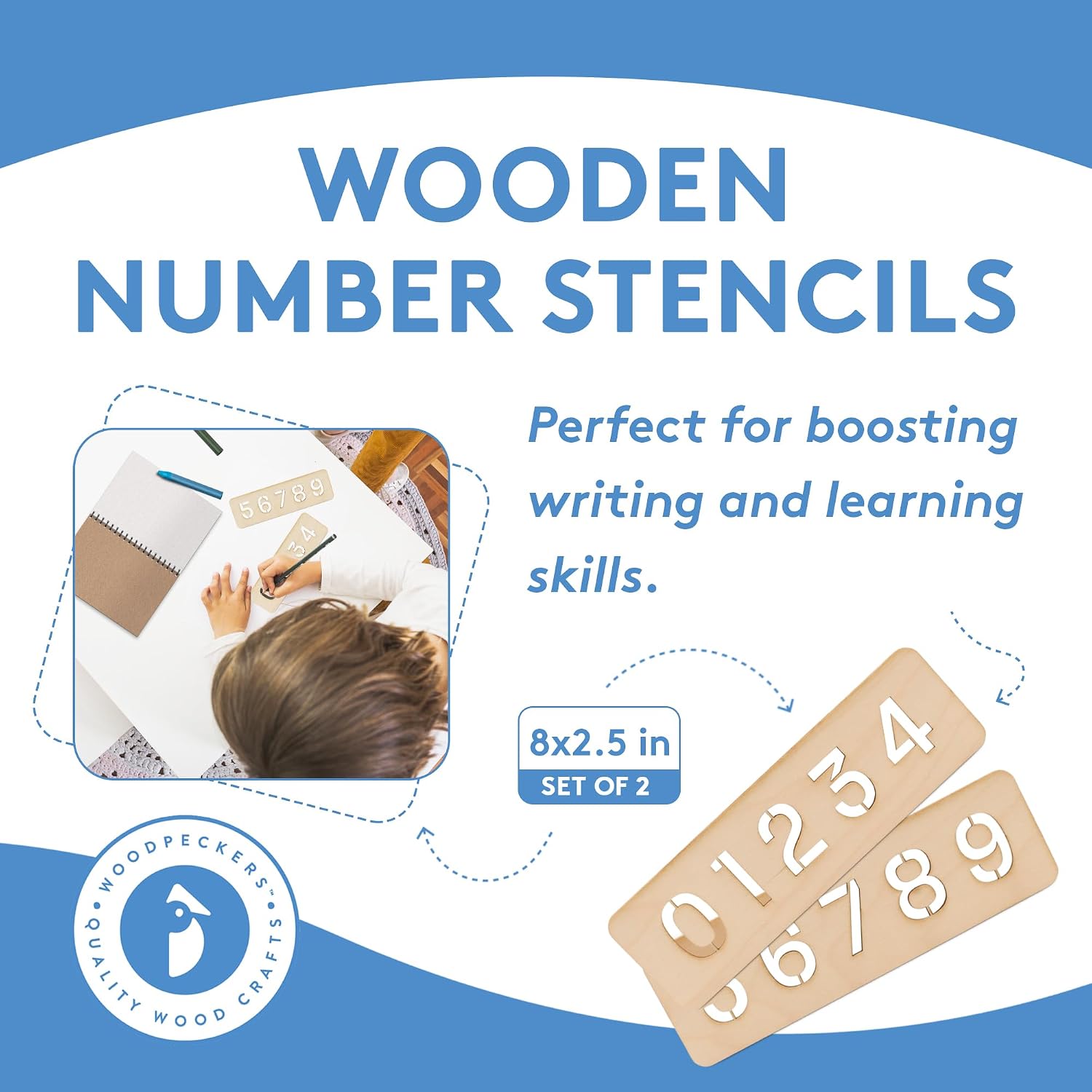 Number Stencils for Painting, DIY Crafts, & Custom Curb Address Painting, Reusable & Sturdy, 1-1/4 Inch, Pack of 3