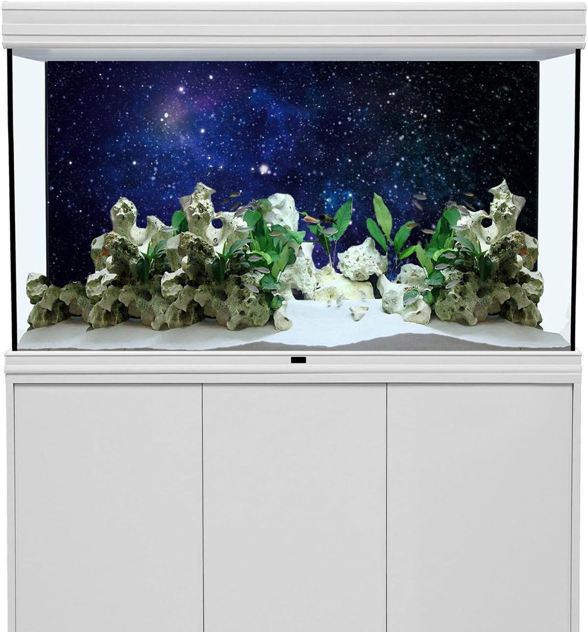36x24 inches Galaxy Aquarium Backdrop Blue Starry Sky Fish Tank Background