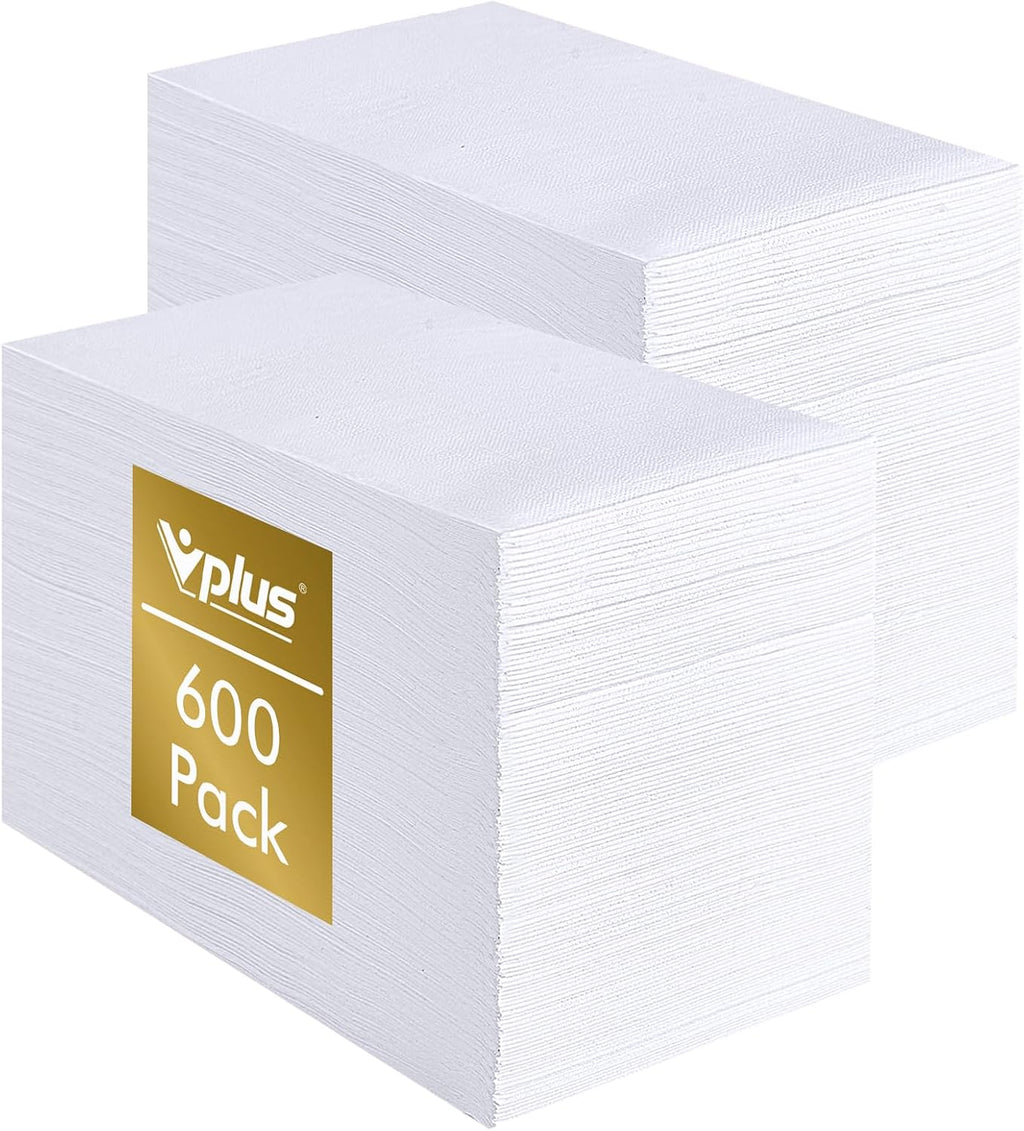 600 Pack Paper Napkins, Soft Disposable Dinner Napkins, 3 Ply, White