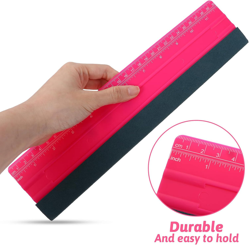 Wallpaper Smoothing Tool, Professional Vinyl Squeegee with Ruler Felt Squeegee for Vinyl Decals Sticker Paper