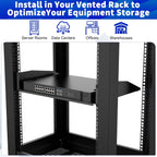 2 Pack 2U Cantilever Universal Rack Shelf, 14in Deep, 50lb Capacity