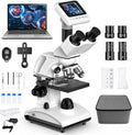 40x-2000x Biological Compound Trinocular Microscope | 5MP camera for digital capture, Professional grade optics