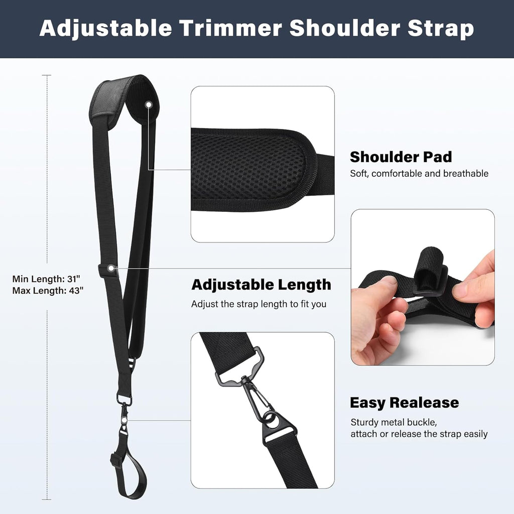 Ergonomic Trimmer Grip, String Trimmers Handle with Shoulder Strap Harness, Weed Eater Handle Extension with Bracket