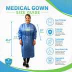 Disposable Isolation Gowns 100-Pack, Level 2, Blue