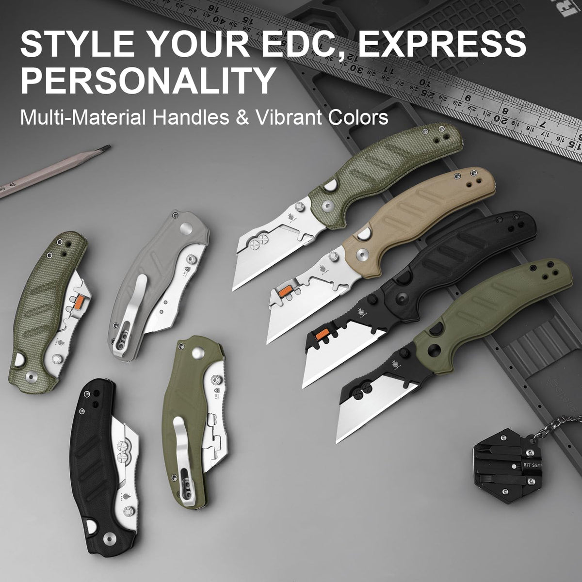 C01C Uti 2 (Tool-Free) Utility Knife, 5PCS Razor Blades Pocket Knife