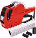MX5500 Pricing Tag Gun with 5500 pcs White Label Gun Stickers & 3 Extra Inker Rollers, Pricing Label Gun, 8 Digits
