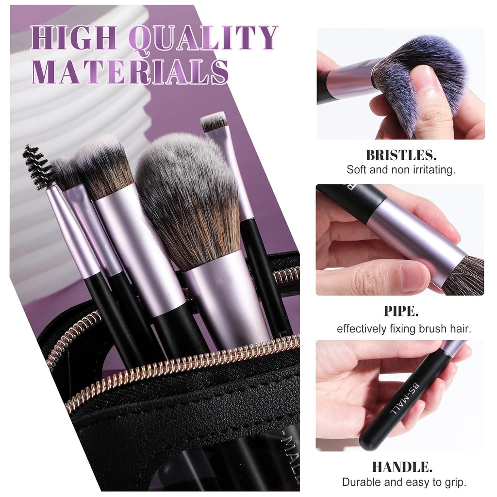 14 Pcs Makeup Brushes Set with 1 Pcs Makeup Sponge – Essential Foundation Powder Concealers, Eye Shadows, Blush