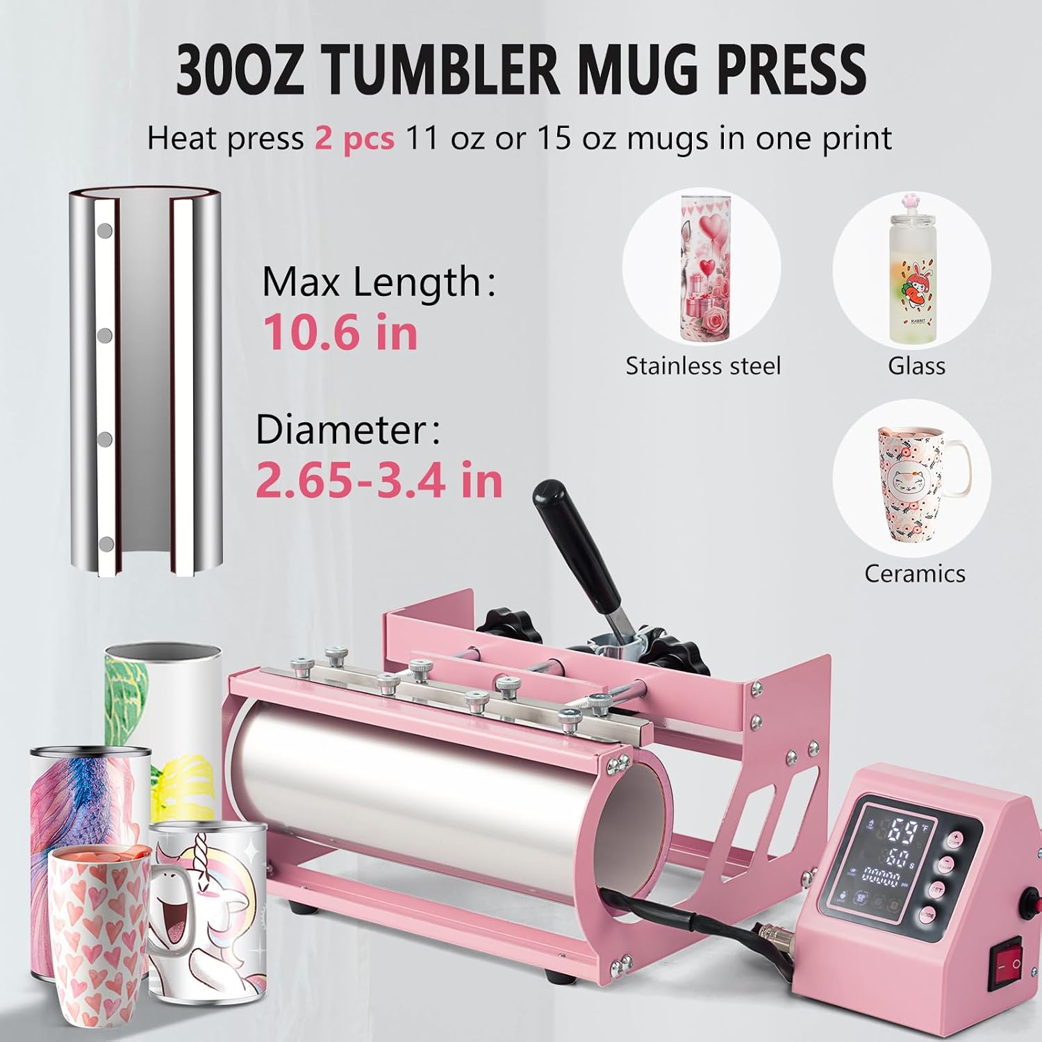 5 in 1 Heat Press Machine 12x15 Inch, Heat Press Machine for T Shirts Hat Cap Mug Plate 360° Swing Away, Sublimation