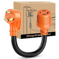 RV Generator Adapter Cord NEMA TT-30P to L14-30R | 30 Amp 3 to 4 Prong Generator Transfer Switch Adapter Twist Lock