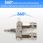 2-Way Air Hose Splitter, 1/4" NPT Air Compressor Connector