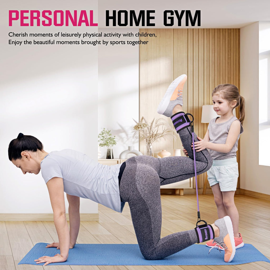 Ankle Resistance Bands with Cuffs, Home Gym Workout Equipment, Lifting Glute Butt Exercise Equipment for Women, Ankle