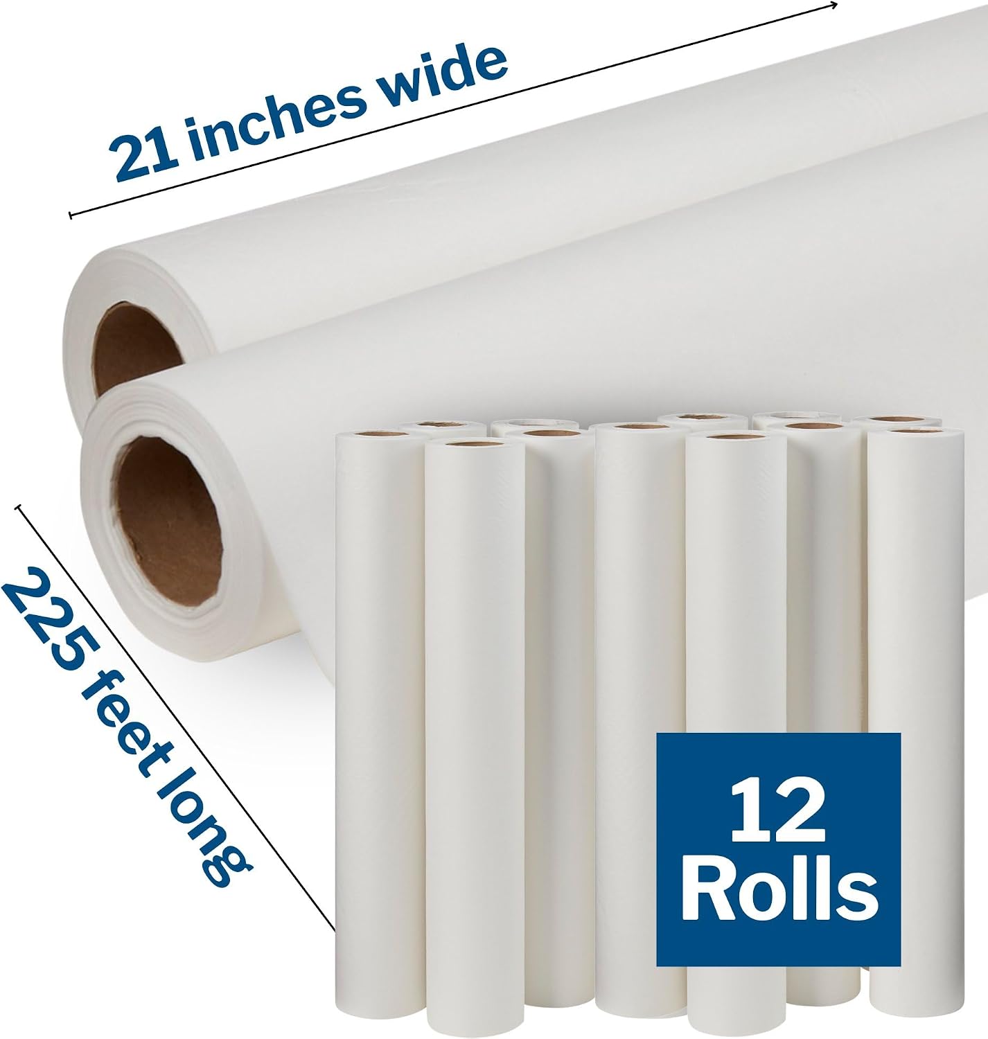 Medical Exam Table Paper Rolls, Spa, 21 in x 225 ft, 12 Rolls | Diaper Changing, Nursing, Chiropractor